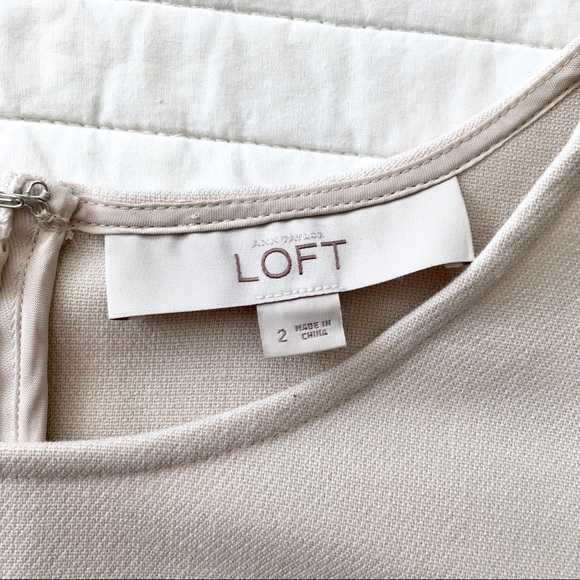 Loft Shift Dress Sz 2 -Black cream, scallop detail - Picture 7 of 8